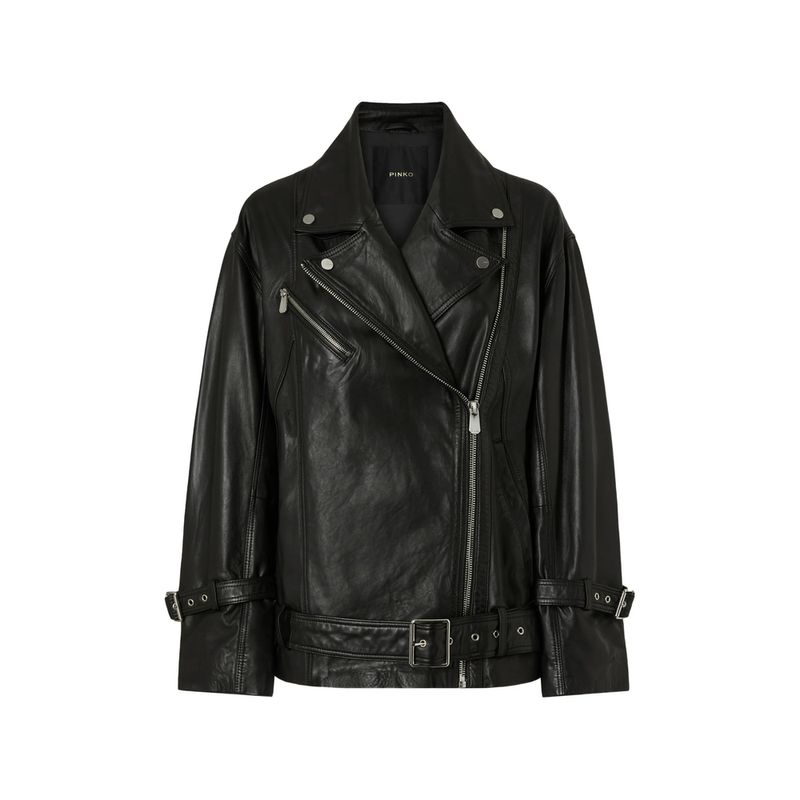 Pinko Black Jackets  Leather Jackets Women